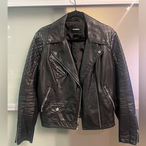 Express black leather jacket